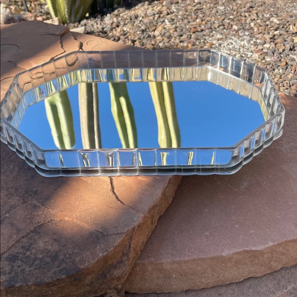 Mid-Century Mirrored and Lucite Vanity Tray